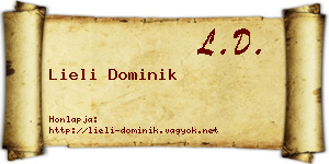 Lieli Dominik névjegykártya